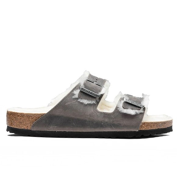Birkenstock Arizona Shearling “Iron Oiled Leather” 1021067 NEW main image 6